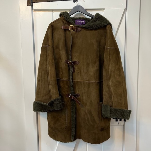 Ralph Lauren Purple Label Jackets & Blazers - Ralph Lauren Purple Label Womens Jacket Size S Suede Leather Hooded Toggle